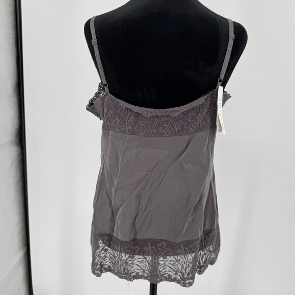 Eileen Fisher‎ Silk Lace Trim Camisole Top Womens Size M NEW Gray Retail $178 - Picture 7 of 8